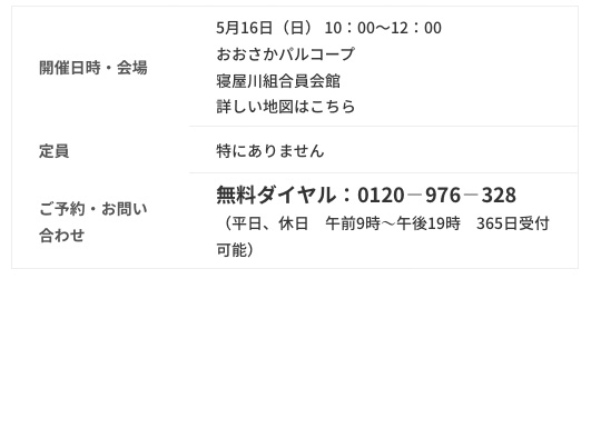 【終了】5月16日 おおさかパルコープ 遺言書学習会